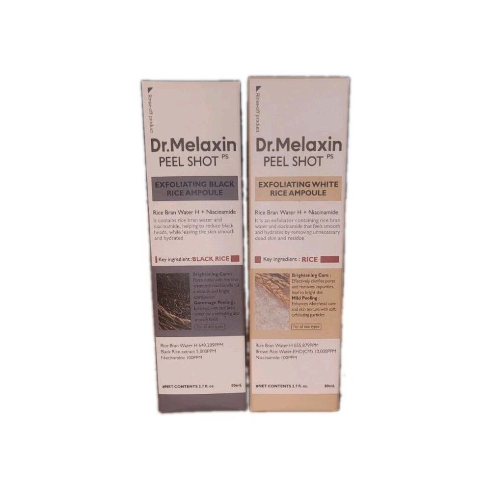 Two Pack Dr. Melaxon Peel Shot, White Rice And Black Rice, 2.7 Fl Each